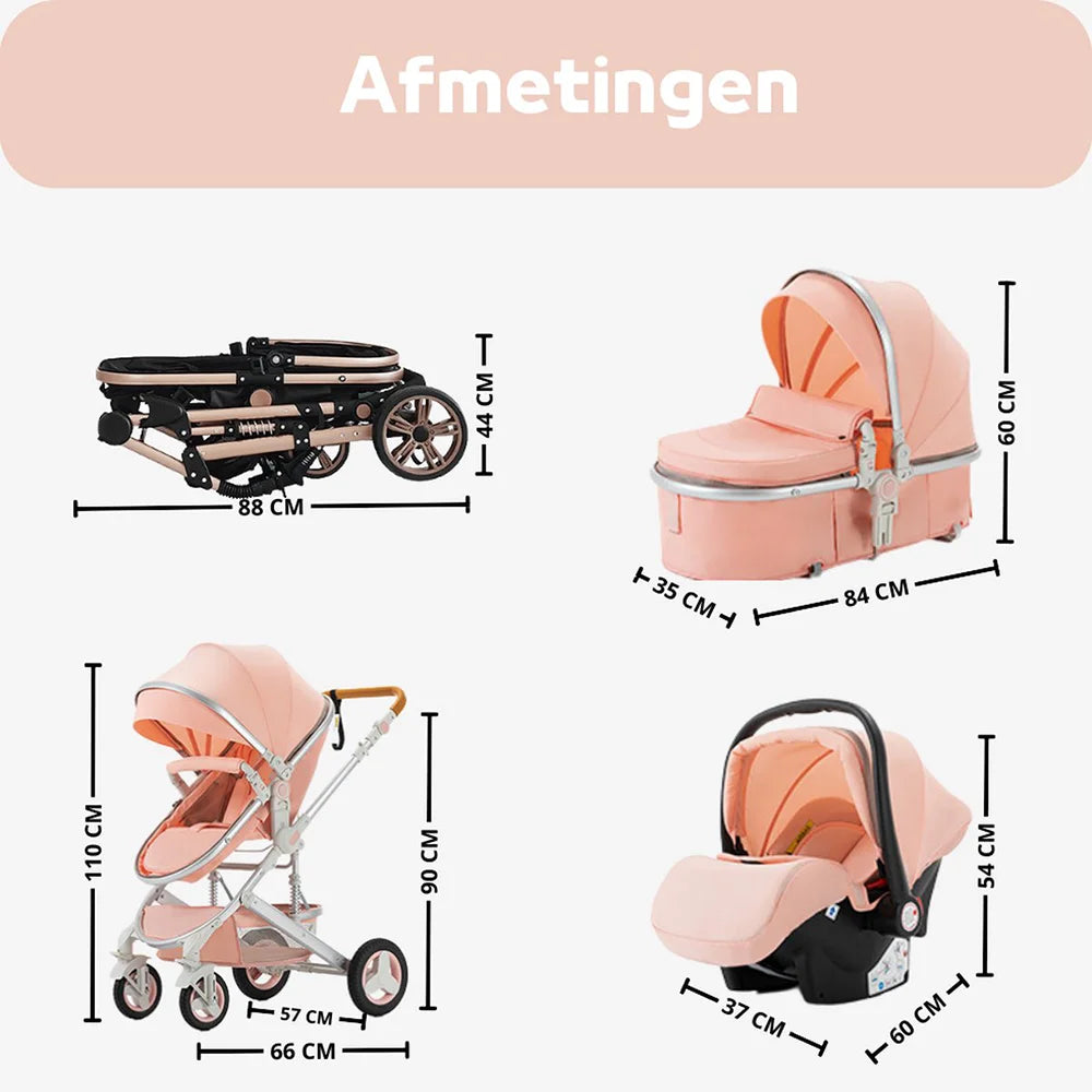 2-in-1 High View Baby Stroller
