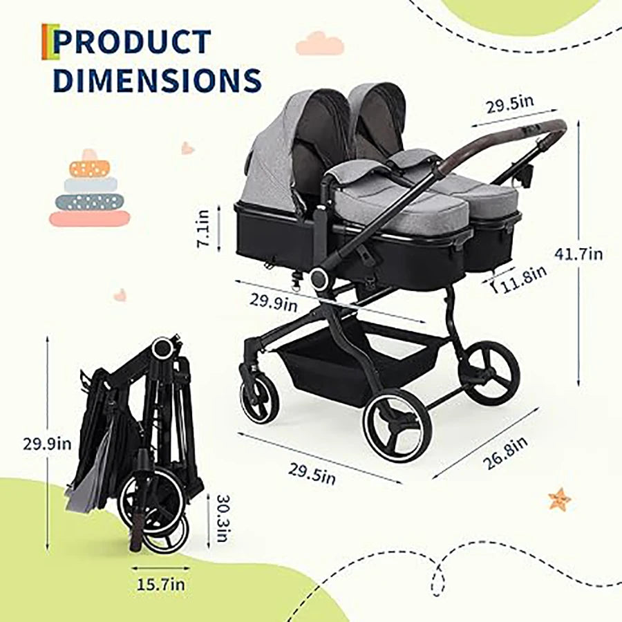 Double Baby Stroller (Tandem)