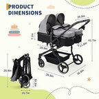 Double Baby Stroller (Tandem)