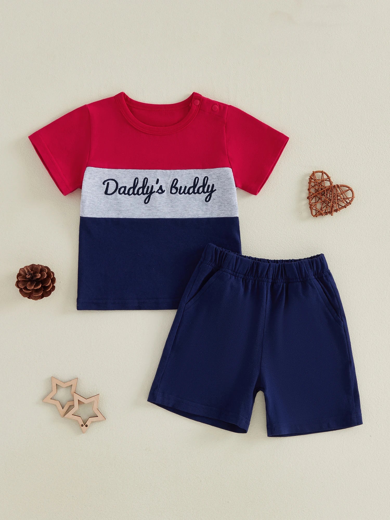 Baby Boy Letter Shorts Set