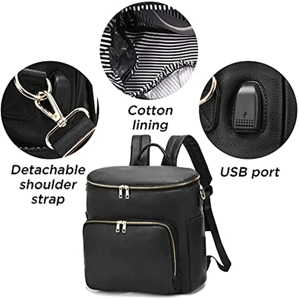 Leather Diaper Bag Backpack