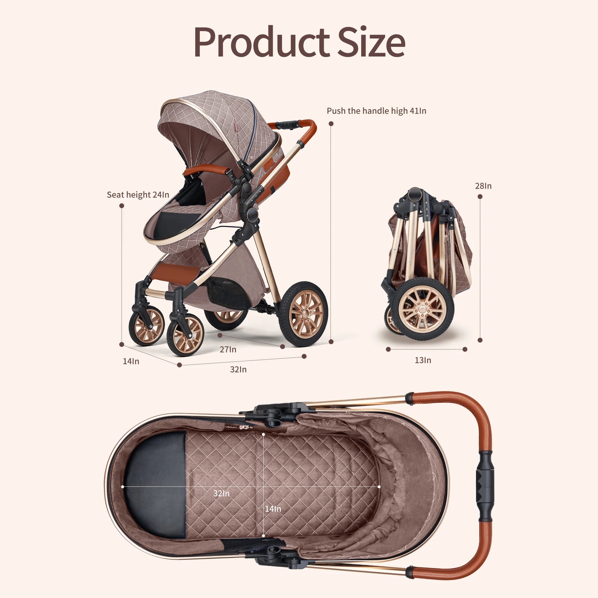3-in-1 Luxury Baby Stroller