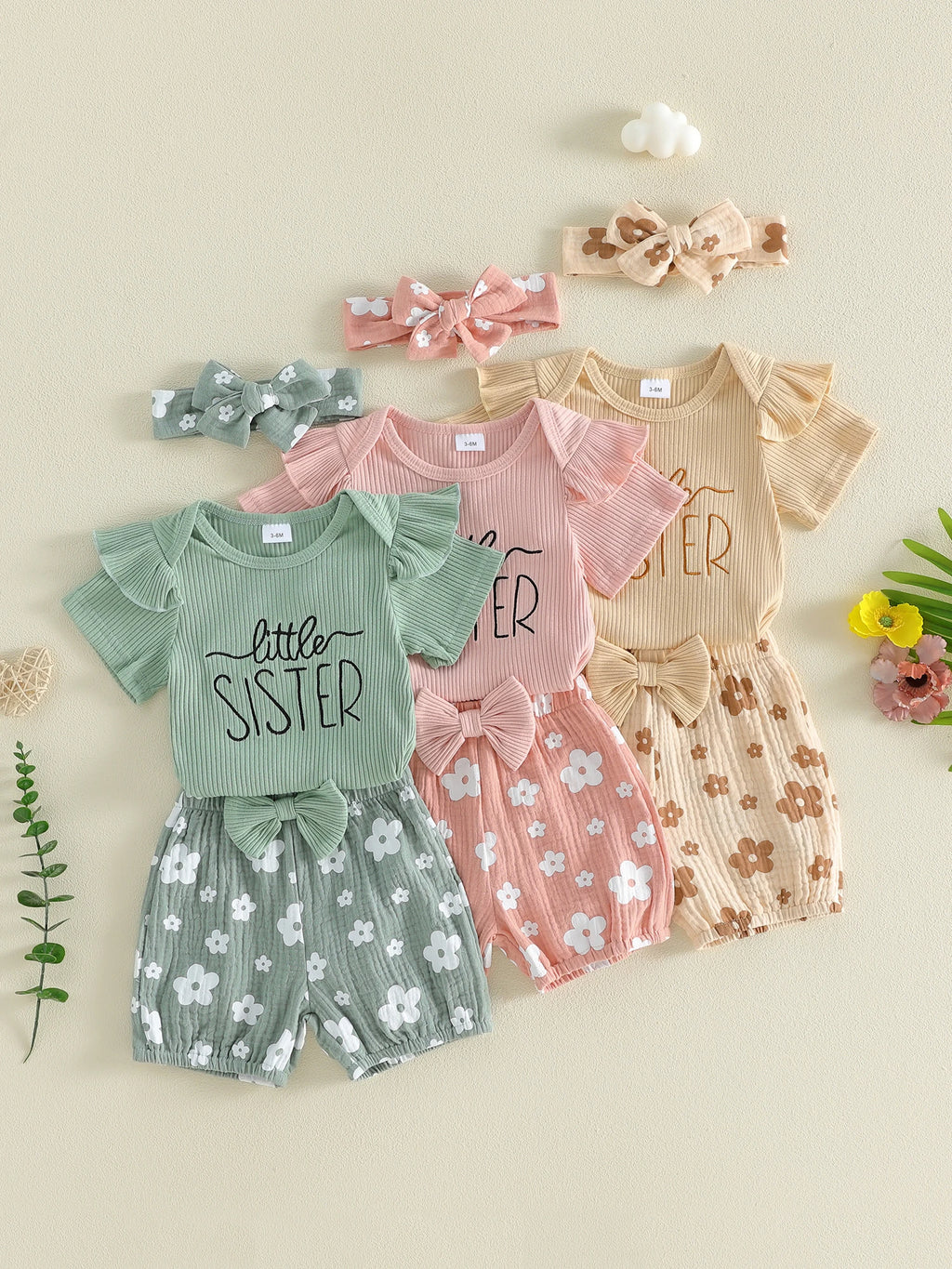 Floral Baby Romper & Shorts Set
