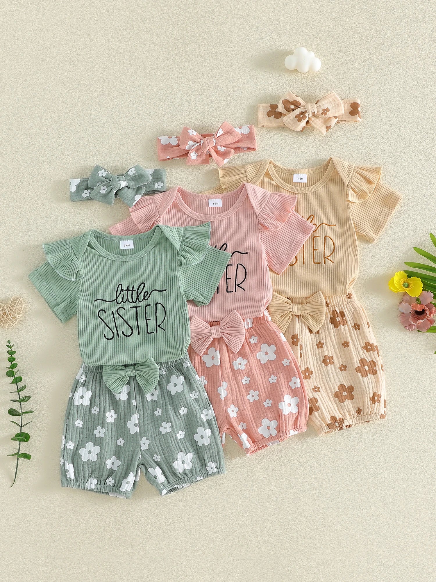 Floral Baby Romper & Shorts Set