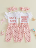 Letter Print Baby Outfit Set