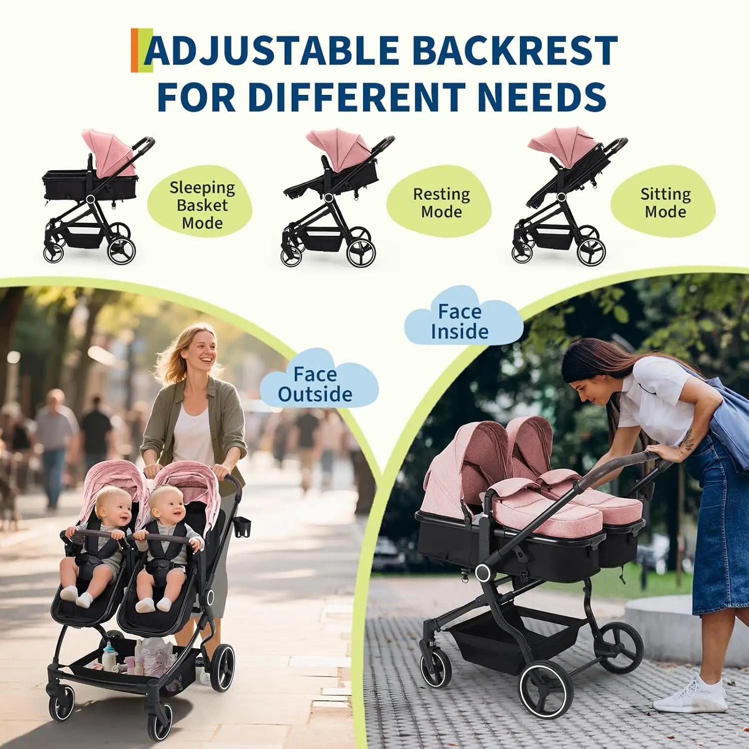 Side-by-Side Twin Stroller