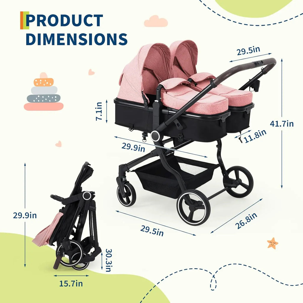 Side-by-Side Twin Stroller