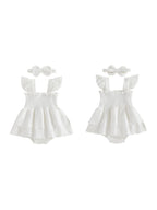 Floral Ruffle Romper Dress Set