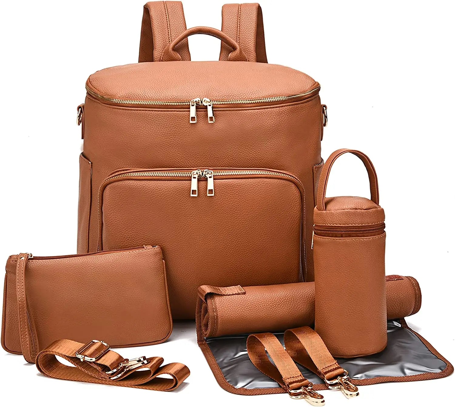 Leather Diaper Bag Backpack