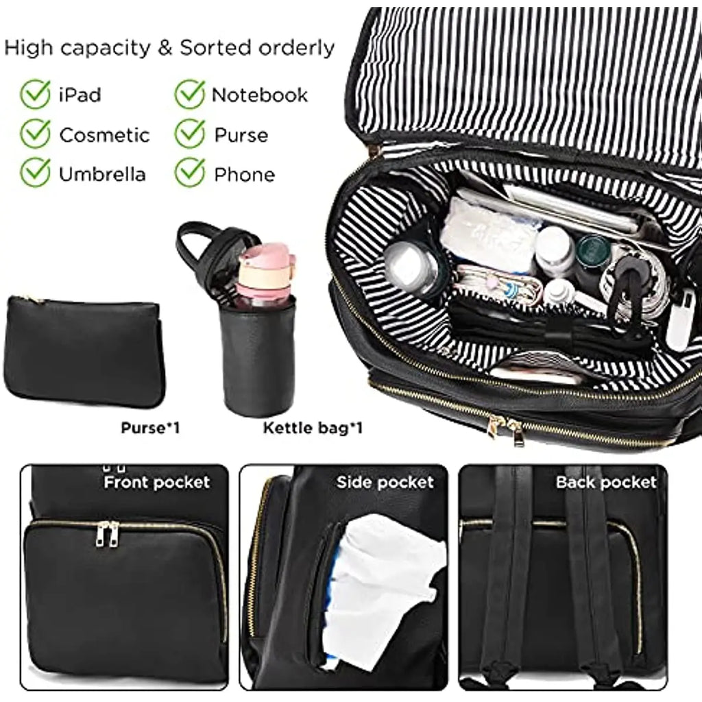Leather Diaper Bag Backpack