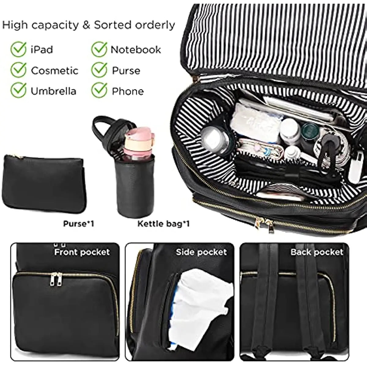 Leather Diaper Bag Backpack