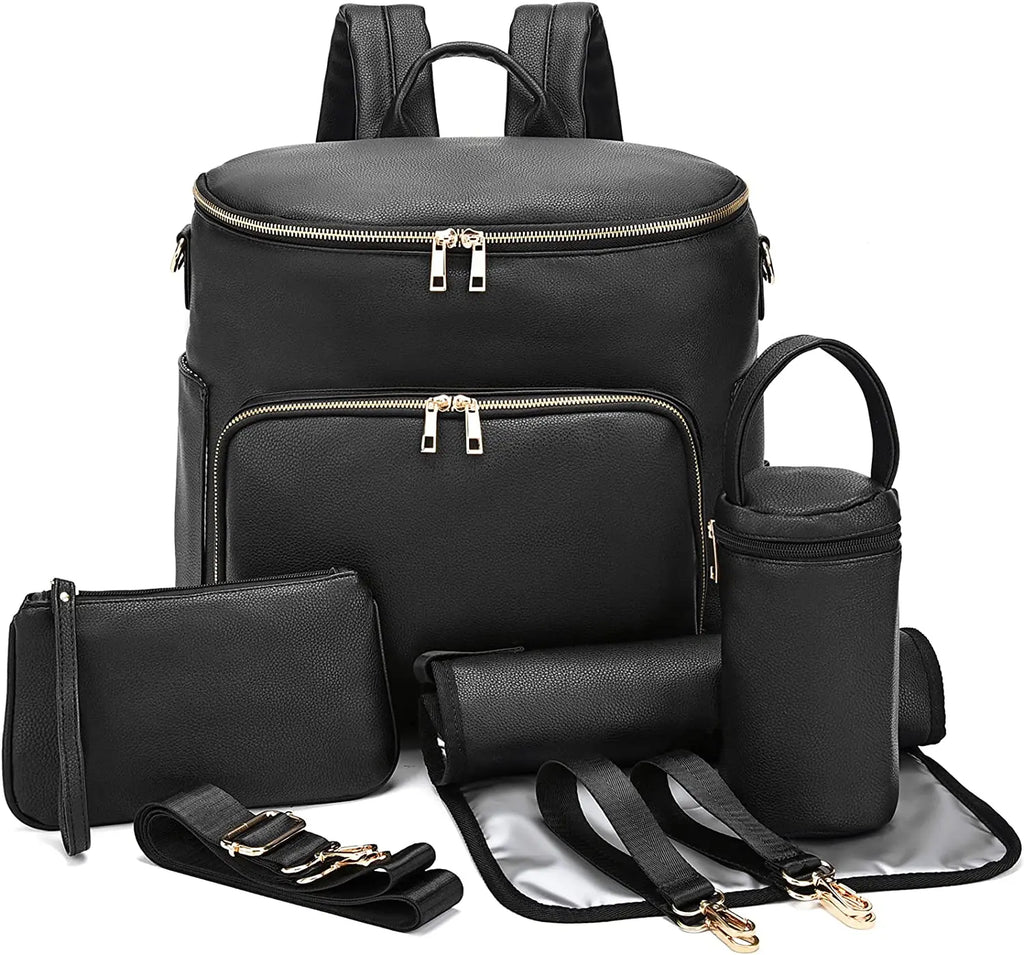 Leather Diaper Bag Backpack
