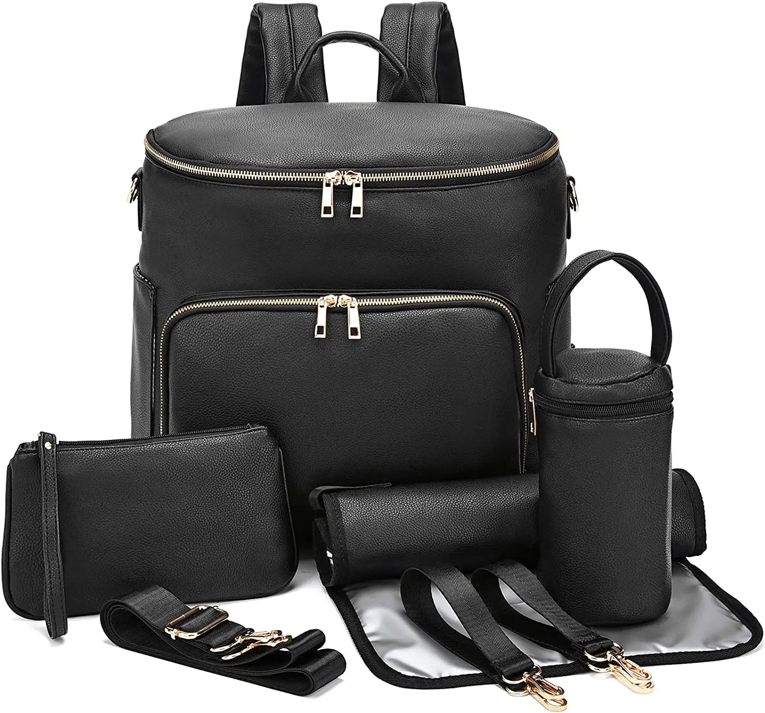 Leather Diaper Bag Backpack