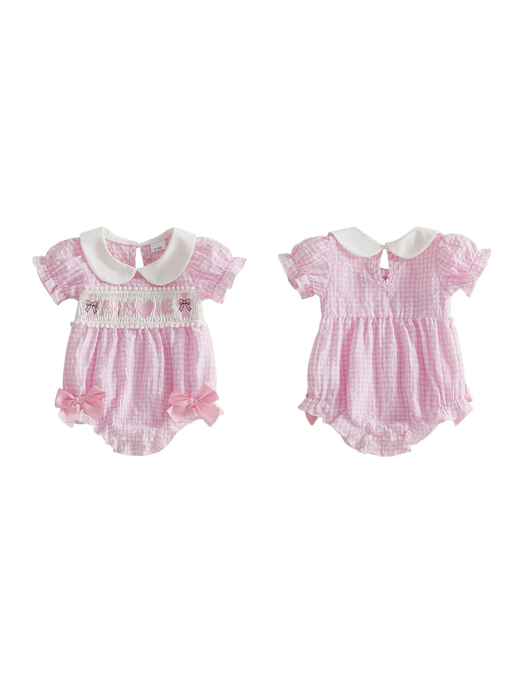 Heart Embroidered Baby Romper
