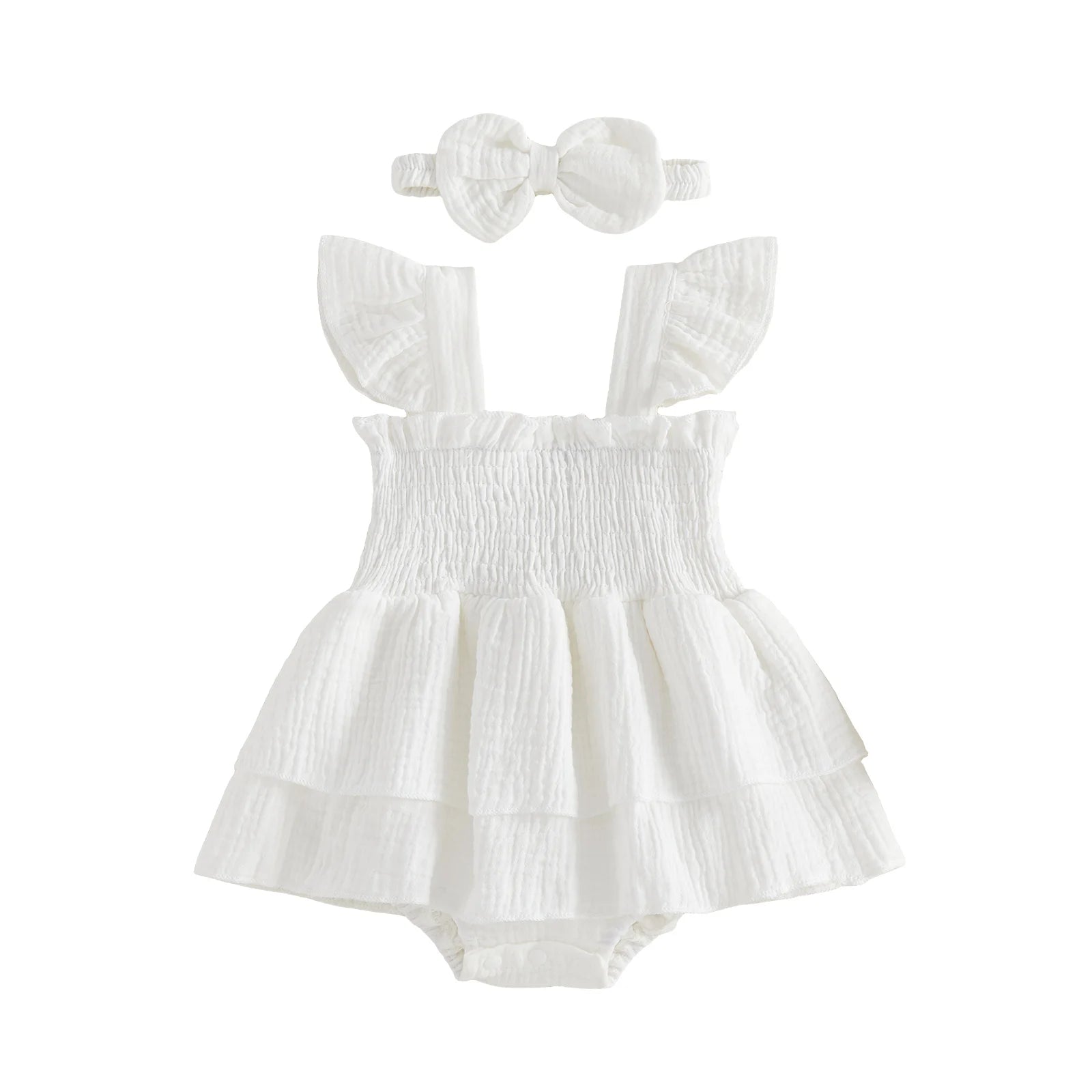 Floral Ruffle Romper Dress Set