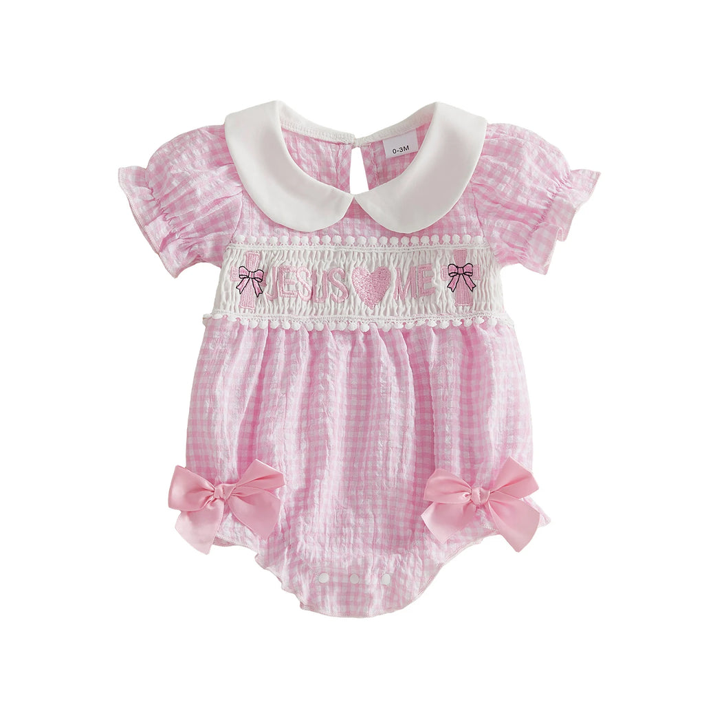 Heart Embroidered Baby Romper