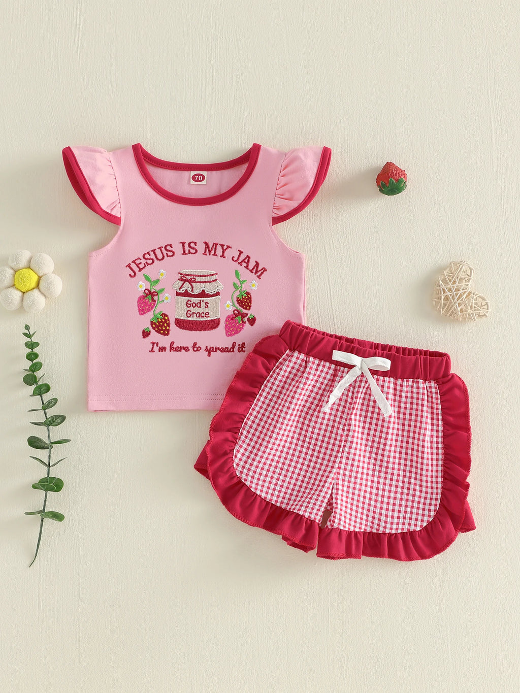 Strawberry Baby Outfit Set