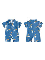 Baseball Print Baby Romper