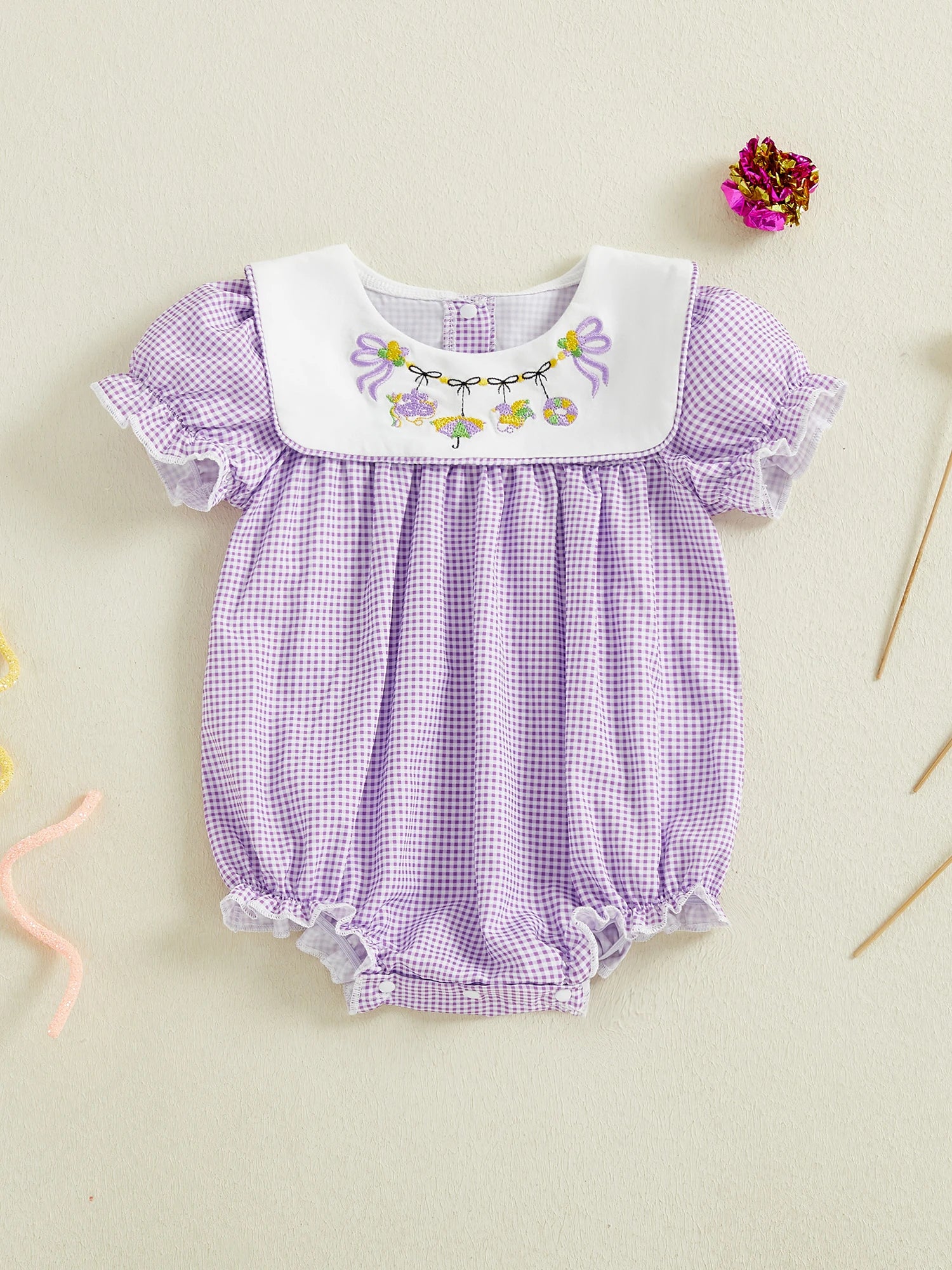 Floral Ruffle Baby Romper