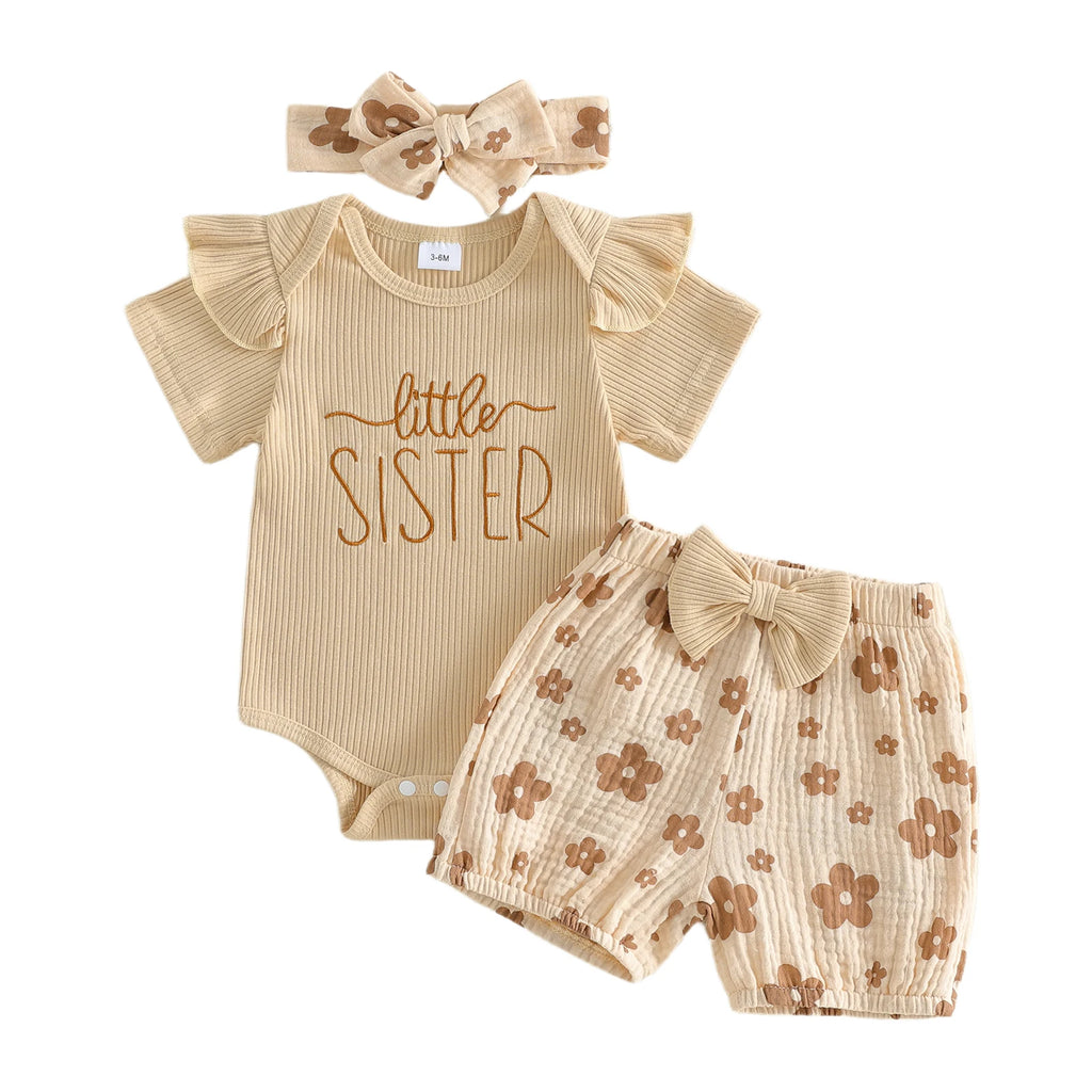 Floral Baby Romper & Shorts Set