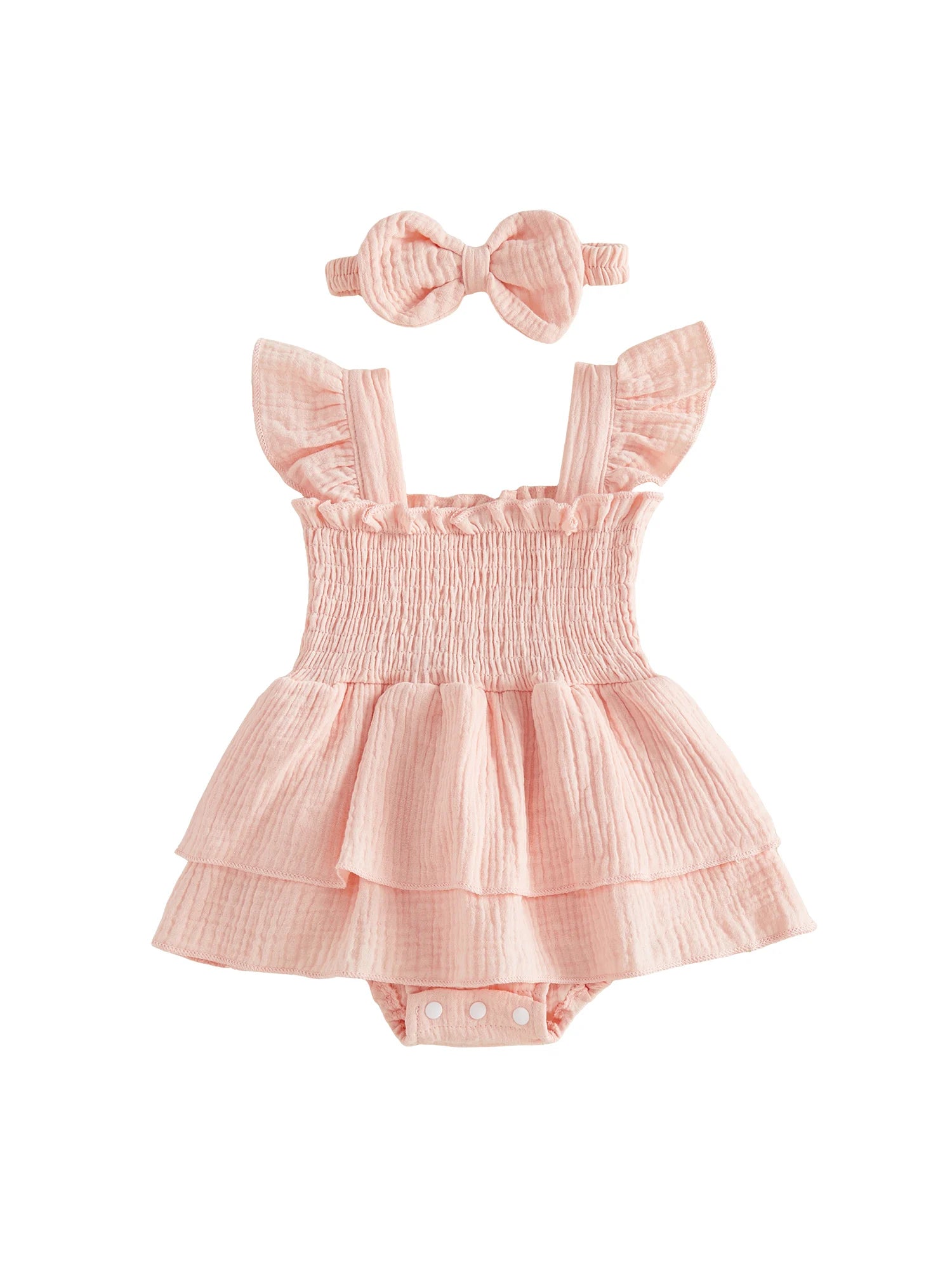 Floral Ruffle Romper Dress Set
