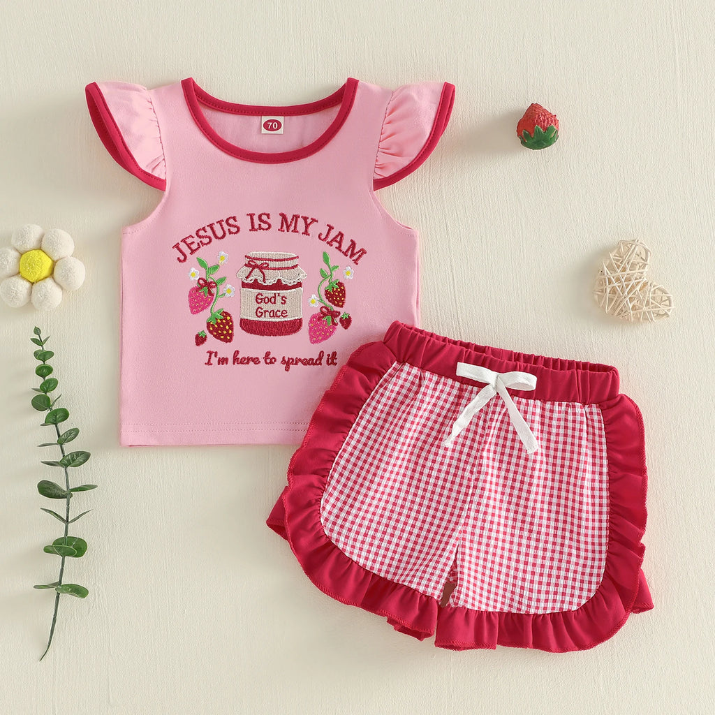Strawberry Baby Outfit Set