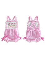 Floral Bowknot Romper Set