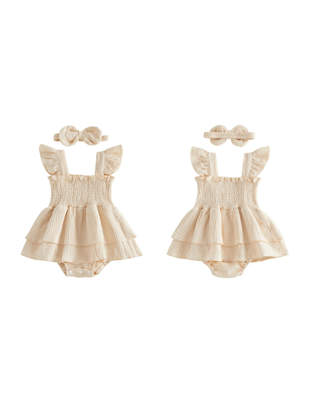 Floral Ruffle Romper Dress Set
