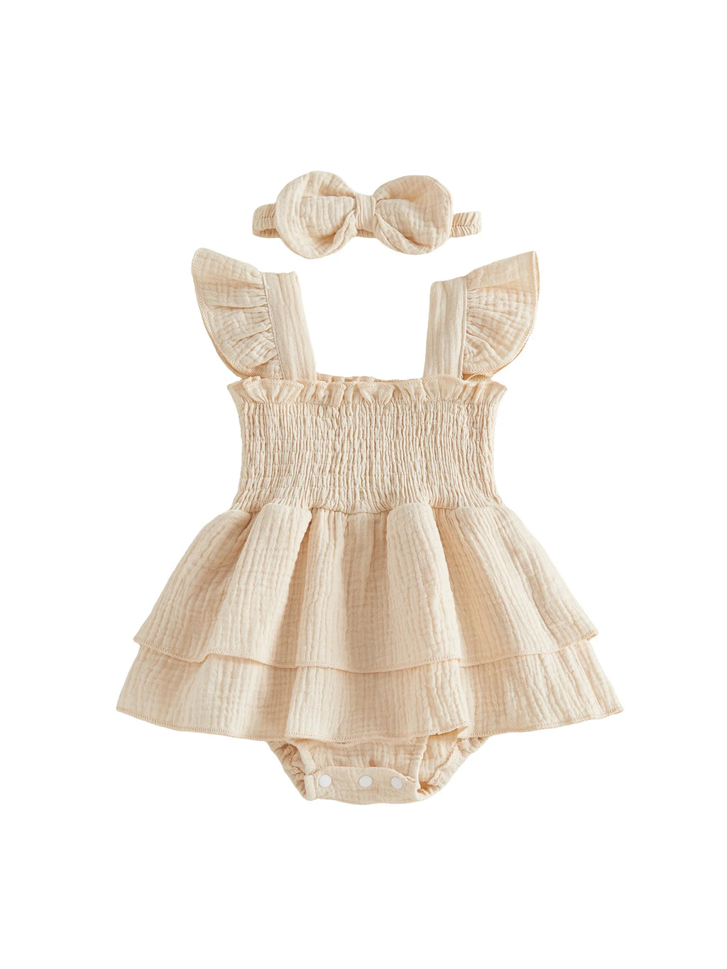 Floral Ruffle Romper Dress Set