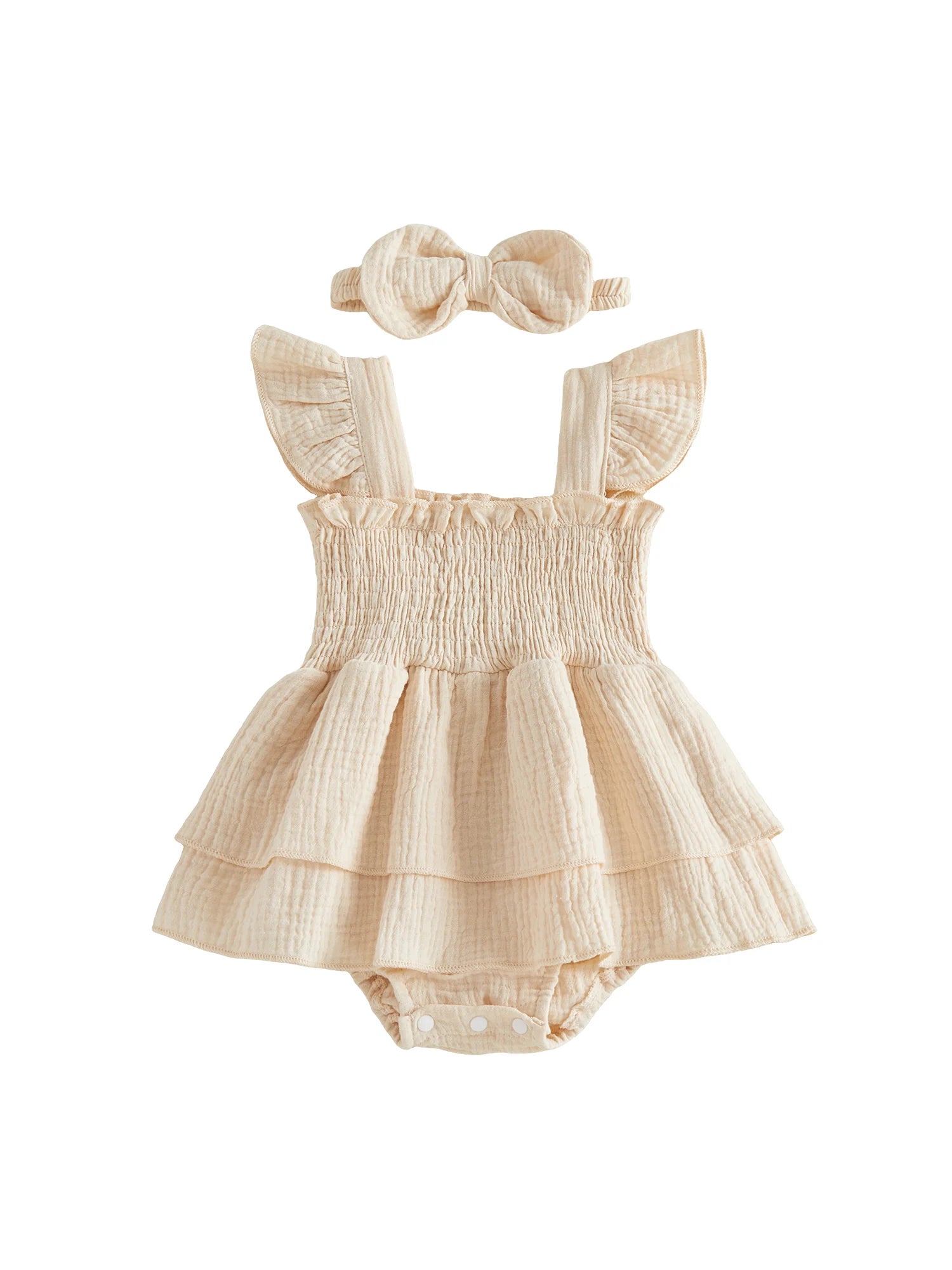 Floral Ruffle Romper Dress Set