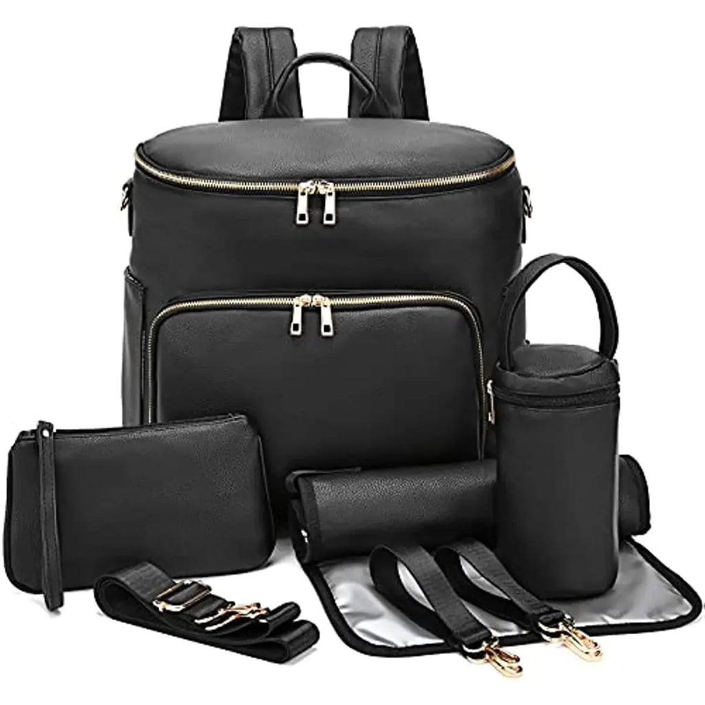 Leather Diaper Bag Backpack