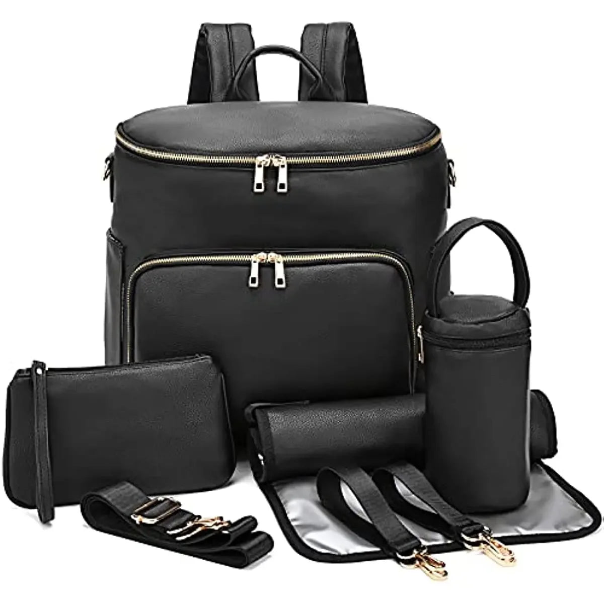 Leather Diaper Bag Backpack