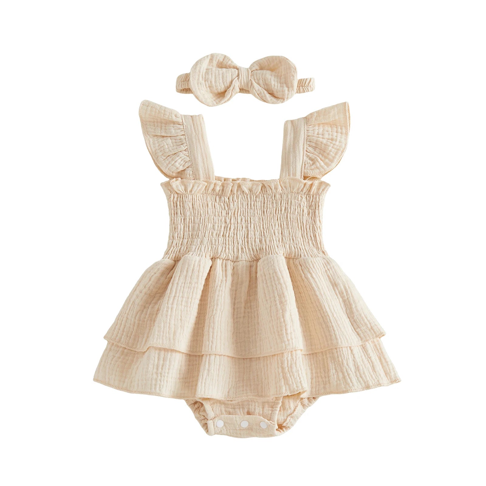 Floral Ruffle Romper Dress Set