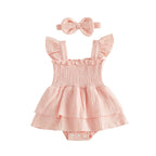 Floral Ruffle Romper Dress Set